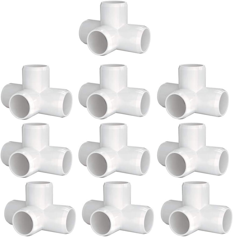 letsFix 4 Way PVC Fittings 3/4 Inch (10-Pack), Furniture-Grade, Heavy-Duty Pipe Connectors for Plumbing, DIY Projects, and Home Furniture Assembly, Compatible with 3/4" Schedule 40 PVC Pipes