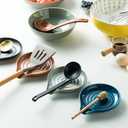 Spoon Rest, Large Ceramic Spoon Holder for Stove Top, Heat-Resistant Cooking Spoon Rest for Kitchen Counter Decor, 5 Inches (Gray)