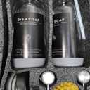 [Luxury] Kitchen Soap Dispenser Set - 16OZ Clear Glass Bottle, Stainless Steel Pump, Instant Dry Tray, Waterproof Labels, Non-Slip Silicone Pad, and Dish Brush | Upgrade for Your Kitchen and Bathroom