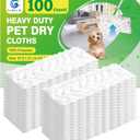 GLIMGLINT Heavy Duty Dry Sweeping Cloths Compatible with Swiffer Sweeper, Disposable Duster Mop Pads Refills for Floor Cleaning, Pet Hair, Dust and Dirt, Dry Cloths for Wood Floors, 100 Count