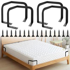 LOYORTY 4PCS Metal Mattress Slide Stopper, Mattresses Retainer Bar for Adjustable Beds, Non Slip Mattress Gripper, Mattresses Stabilizer, Prevents Mattress Sliding for Bedroom Bed Frame