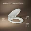 KOHLER 4639-RL-NY Cachet ReadyLatch Round Toilet Seat Soft Close, Dune