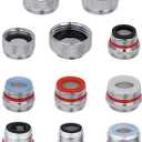 Hibbent 11 Pieces Faucet Adapter Kit, Kitchen Sink Brass Aerator Adapter Set, Male Female Sink Faucet Adapter Connecting Cache Style Faucets, Standard Hose, Chrome Finished
