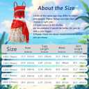 Princess Dress for Girls - Halloween Costume with Wreath, Hair Clip & Necklace, Party Outfit for Ages 3-9 (130(6-7 Years), Red02)