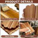 Acacia Wood Scalloped Cutting Boards Set, Decorative Wooden Charcuterie Boards with Handle for Cheese Pizza Meat Fruit Bread Baking, Cottagecore Farmhouse Kitchen Serving Trays Decor, One Size