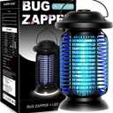Bug Zapper Outdoor Indoor, Electric Fly Zapper Waterproof with 2W LED Light, 18W Power & 4000V High-Voltage, Coverage Area of 1/2-1 Acre, 5.5ft Cord, Plug-in Mosquito Trap for Patio Backyard Garden