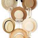 Mkono Hat Rack Hat Hangers for Wall Boho Caps Storage Display Organizer with Decorative Tassels Modern Cowboy Womens Hat Display Holder for Wide Brim Fedora Bowler Baseball Caps, Medium