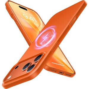 TORRAS Magnetic SlimFit for iPhone 17 PRO MAX Case, UltraThin 17 ProMax Phone Case Compatible with MagSafe, Light AntiScratch Matte Hard PC Bayer 6.9 inch OriginFit, Glossy Orange