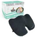 Cushy Tushy Premium Foldable Travel Seat Cushion - for Relief of Lower Back, Sciatic, Butt and Tailbone Pain - for Home & Office Use, Perfect for Travel or Driving - Coccyx Seat Cushion