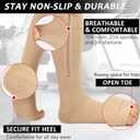 Ailaka Zipper Compression Socks for Women Men, 20-30 mmHg Open Toe Compression Socks Knee High, Ted Hose Compression Stockings for Edema, Varicose Veins