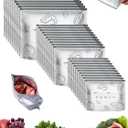 30 Pcs Reusable Aluminum Foil Sealable Storage Bags, Leakproof Zipper Pouches for Snacks, Freezer Storage & Household Organization, Durable & Multi-Purpose