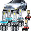 Compatible with 2014-2022 Toyota Highlander Fog Light Bulbs, High/Low Beam Fog Light Bulbs, 600% Brightness, 6000K White and 3000K Yellow Combo, Pack of 6
