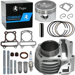 Tupo 47mm 49cc 50cc to 80cc Big Bore Cylinder Piston Ring Gasket Top End Rebuild Kit Compatible with GY6 4-Stroke 139QMB JONWAY TAOTAO ZNEN Roketa ATV Moped Go-Kart 69mm Valves