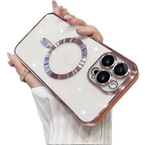 Compatible with iPhone16Pro max 6.9"Case.Strong Magnetic wireless charging.'Compatible with MagSafe.DropTested.Shockproof Protective Compatible with iPhone16 Pro Max case 6.9"(Rose Gold)