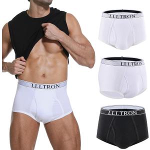 Incontinence Underwear for Men Washable Cotton Briefs Reusable Urinary Protective Absorbent Underwear for Bladder Leakage Control 150ml 3-Pack2White+1Black, L