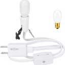 LikeLion Single Cord Set Lights with 2 Bulbs, Compatible with Dept 56 Village Collection Accessories, 120V 6W Bulbs