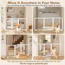Free Standing Dog Gate Indoor, Foldable Dog Gate for Doorways Stairs Hallways, 3-Panel Freestanding Pet Gate with Support Feet for Stability, Folding Puppy Gate Easy to Move, Doggy Gate 54"x24", 3-Panel, 24"Tall