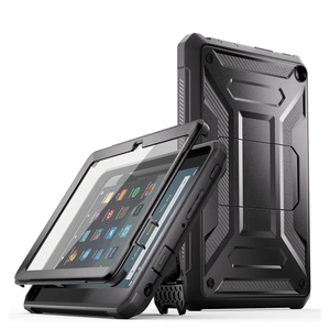 Fire HD 8 & HD 8 Plus Tablet Case (Only 12th Gen,2024/2022) - DJ&RPPQ [Light-Duty] Full Body Rugged Cover with Built-in Screen Protector for Kindle Fire HD 8 Kids Tablet & Kids Pro Tablet - Black