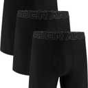 Under Armour Men's Performance Tech Boxerjock Brief Underwear, 6" Inseam, Ultra-Soft, 3-Pack, Black Solid, Large