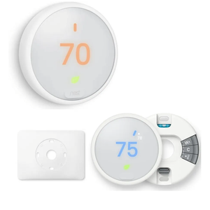 Google Nest Thermostat - Programmable Smart Learning Thermostat with Easy Installation and Trim Kit Bundle, White