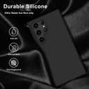 bemal for Samsung Galaxy S25 Ultra Case - Smooth Silky Liquid Silicone - Slim Fit Soft Microfiber Lining - Designed for Women and Girls - Shockproof Protective Phone Cover 6.8"- Black