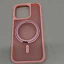 for iPhone 16 Pro Max Case with 360 Rotatable Magnetic Ring Stand [Compatible Mag-Safe] [Military Grade Protection] Translucent Phone Cases for Women Men 6.9'', Pink 