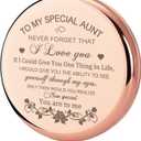 GAOLZIUY Compact Mirror, Rose Gold Special Aunt Hand Mirror, 2.5 inches, Portable, Home Mirror for Mother's Day, Birthdays