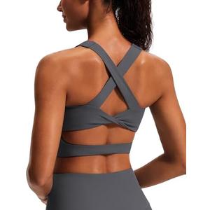 Sports Bras for Women Criss-Cross Back Padded Workout Tank Tops Medium Support Crop Tops for Women M