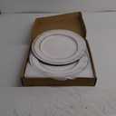 White Charger Plates,13 Inch Vintage Dinner Plate Chargers Round Server Ware.Set of 6 Plastic Beaded Chargers for Dinner Plates, Party, Wedding(White)