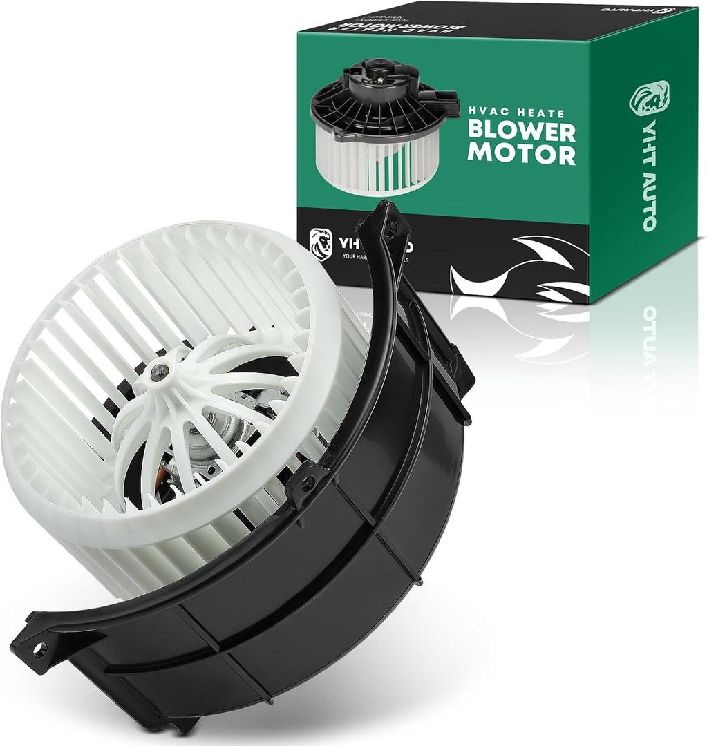YHTAUTO Front AC Heater Blower Motor w/Cage Wheel Replacement for Volkswagen Touareg 2004-2010 04-10 & Audi Q7 2007-2015 07-15
