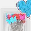 Prym Love 2-1/8", 50 pc Flat Head Pins, Multicolor (60100), Spring Tape Measure