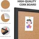 31.5"x48" Black Wood Framed Hanging Cork Bulletin Board