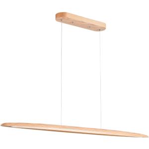 YISDESIGN 51" 36W Wood LED Linear Pendant Light Fixture Led Dining Room Light Dimmable Hanging Light Fixture for Dining Room Kitchen Island Pool Table Lights Natural Ash, 51in
