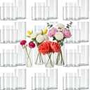 48pcs Glass Cylinder Vases for Centerpieces,Clear Flower Vases for Wedding Decorations and Indoor Home Decor, Hurricane Candle Holder for Table Shelf, Party