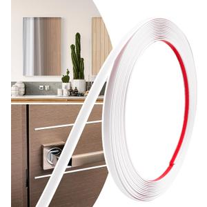 0.25in  20Ft Peel and Stick Wall Molding Trim - Flexible Self Adhesive Molding Trim for Walls, Edges, Borders, Window Frames, Backsplash Tiles - White (Paintable) Waterproof Trim (1/4in-20Ft)