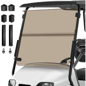Golf Cart Foldable Windshield for EZGO TXT 2014+ Models with 1"1" Strut Rail,Customize 3/16" (5MM) Thicken Windshield Replacement, UV-Protected, Included Hardware Tinted Windshield