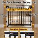 Baby Gate for Stairs & Doorways - Fits Openings 26 to 43 Inches Wide (Must Drill to Install) | 29" Extra Tall with No Bottom Bar | One-Handed Auto-Close Walk-Thru Gate for Kids & Pets, Black