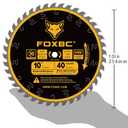 FOXBC 10 Inch Ultimate General Purpose Table Saw Blade, 40-Tooth Wood Cutting, 5/8-Inch Arbor