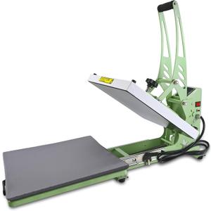 CoolSub Heat Press 15x15 Slide Out Heat Press Machine, Industrial Digital Heat Transfer Machine Sublimation for T-Shirt Green White