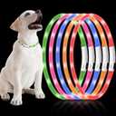 Weewooday 5 Pcs Light up Dog Collars Silicone LED Lighted Dog Collar for Night Walking Rechargeable Glow in The Dark Puppy Safety Necklaces with 3 Glowing Modes for Small Medium Large Puppies