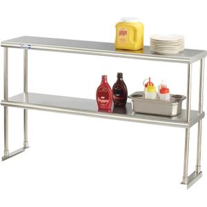 APLSS All 430 Stainless Steel Overshelf for Work Table 12” x 48”, Adjustable, 2 Tier, NSF Listed