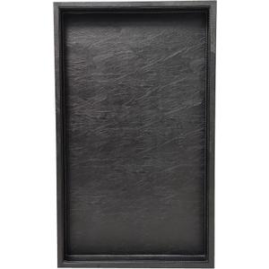 25 * 15 inches High-End Light Luxury Leather Rectangle Oversized Service Tray for Ottoman Tray, Coffee, Food, Family Dinner, Picnic, Party Essentials (Black, 25 * 15 inch)