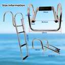 Pontoon Boat Ladder, Stainless Steel 3 Step Telescoping Boat Boarding Ladder with Wide Steps, Folding Boat Swim Ladder, Dock Ladder with Hand Railings Heavy Duty