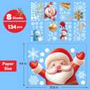 3 x DKTIE Christmas Window Stickers, Navidad Snowflake Window Clings Stickers for Glass, Xmas Decals Decorations Holiday Snowflake Santa Claus Reindeer Decals for Party (Q316, 8 Sheets 20x30CM)