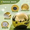 6PCS Gold Inflatable Mirror Ball Set,Reusable PVC Mirror Balls Large Event Decoration Hanging&Standing Balloon with Electric Pump for Event,Wedding,Party Decor(Gold, 6Pcs+Pump)