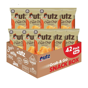 Utz Crab Chips 1 oz. Bags, 42 Count, Crispy Fresh Potato Chips, Perfect for Vending Machines, Individual Snacks to Go, Trans-Fat Free (best by: 03/02/26)