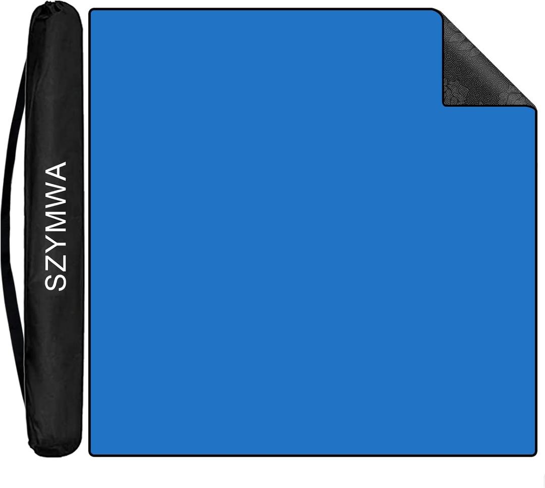 Mahjong Mat with Black Carrying Bag, Anti Slip and Noise Reduction Table Cover for Mahjong, Poker, Card Games, Dominoes, Board Games, Slip Resistant Mat (Blue)