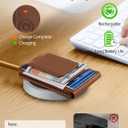 TopMade for MagSafe Wallet Stand with Money Clip, Works with Apple Find My, Magnetic Wallet for iPhone 17/16/15/14/13/12 Series, for iPhone Wallet with Finder Tracker, Brown(Gray Elastic Band)