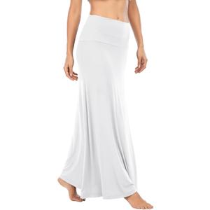 American Trends Plus Size Skirts for Women Stretch Maxi Skirt Womens Long Plus Size Skirts Casual Long Maxi Skirt White 3X-Large