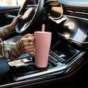 BrMate Era 20 oz Tumbler with Handle and Straw | 100% Leakproof Insulated Tumbler with Lid and Straw | Made of Stainless Steel | Cup Holder Friendly Base | 20oz (Rose Taupe)